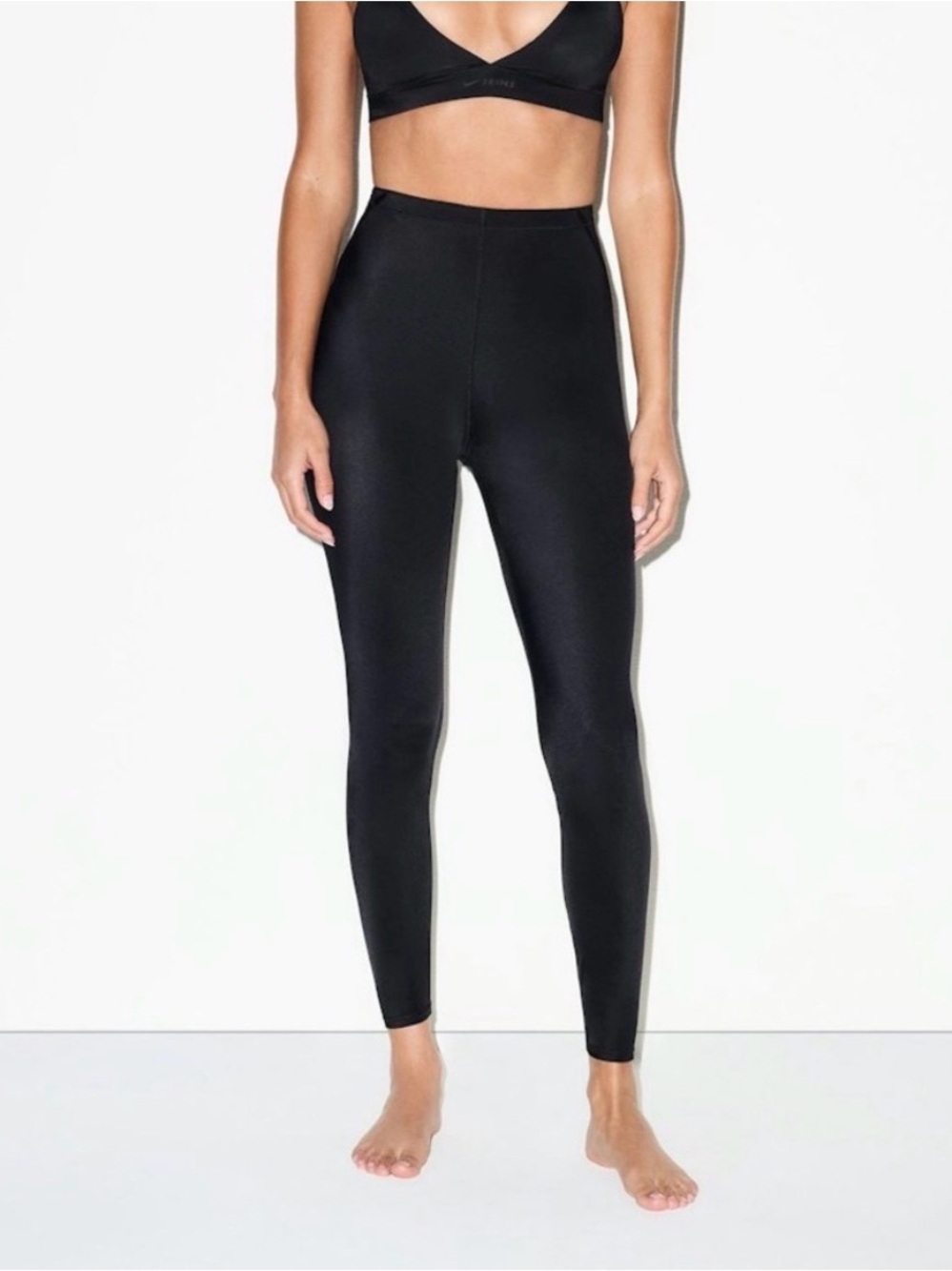 NIKE SKIMS SHINE DRAWCORD 26” LEGGINGS OBSIDIAN M